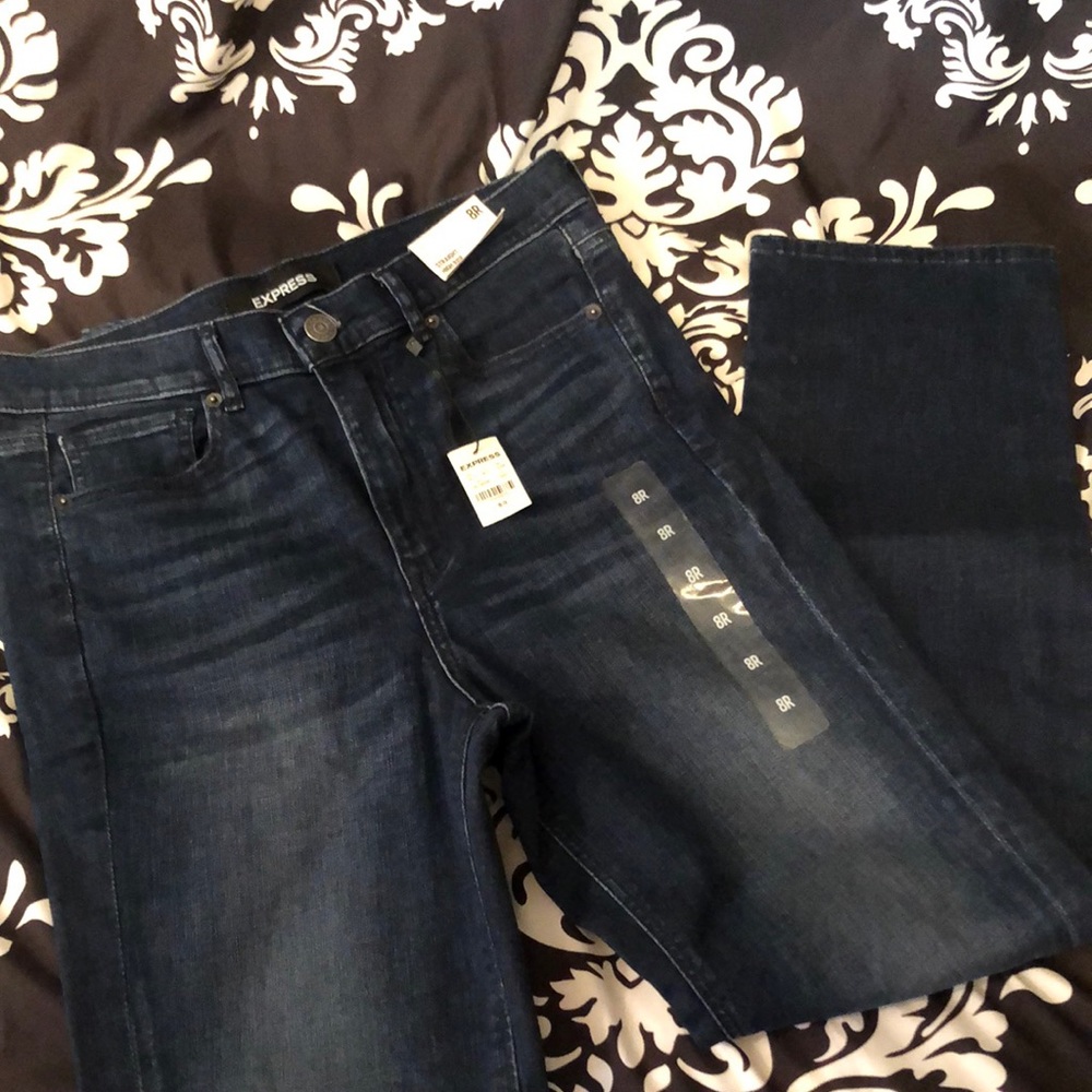 Express High Rise Straight Jeans